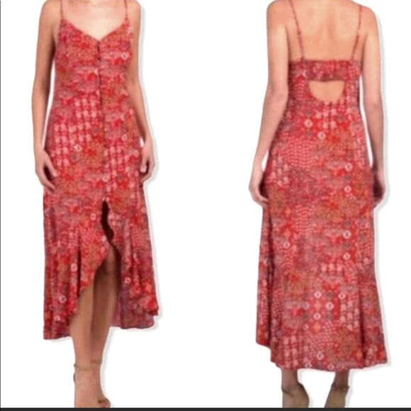 Able the Label NEW Lola Hi-Low Red Floral Boho Dress Size M - Picture 1 of 8